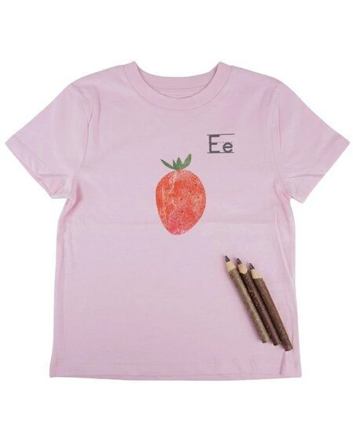 MELAdi Kinder Shirt aus Biobaumwolle - Erdbeere auf Pink
