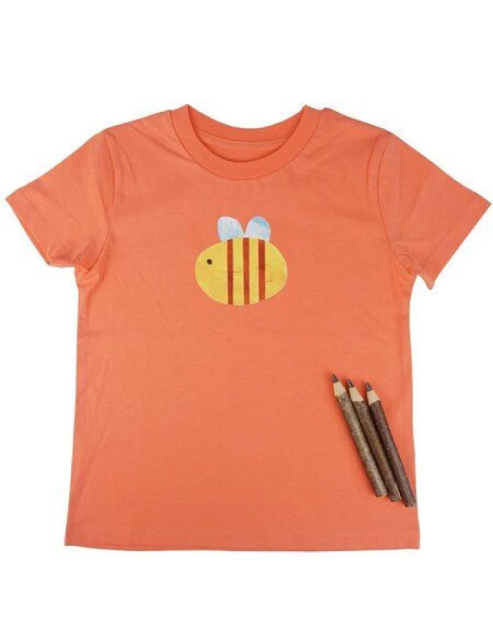MELAdi Kinder Shirt aus Biobaumwolle - Hummel auf Orange
