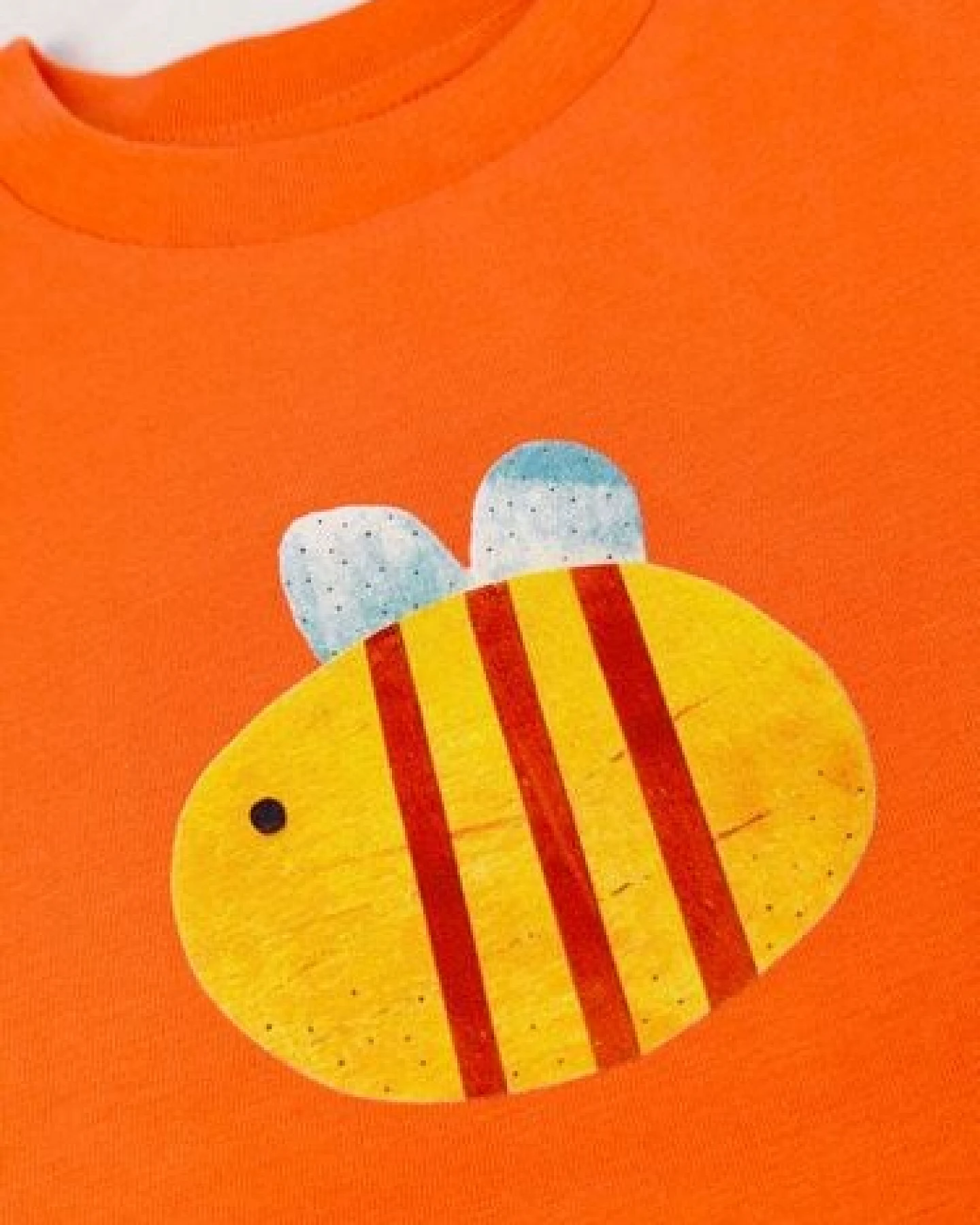 Meladi Kinder Shirt aus Biobaumwolle - Hummel auf Orange – Ansicht 4