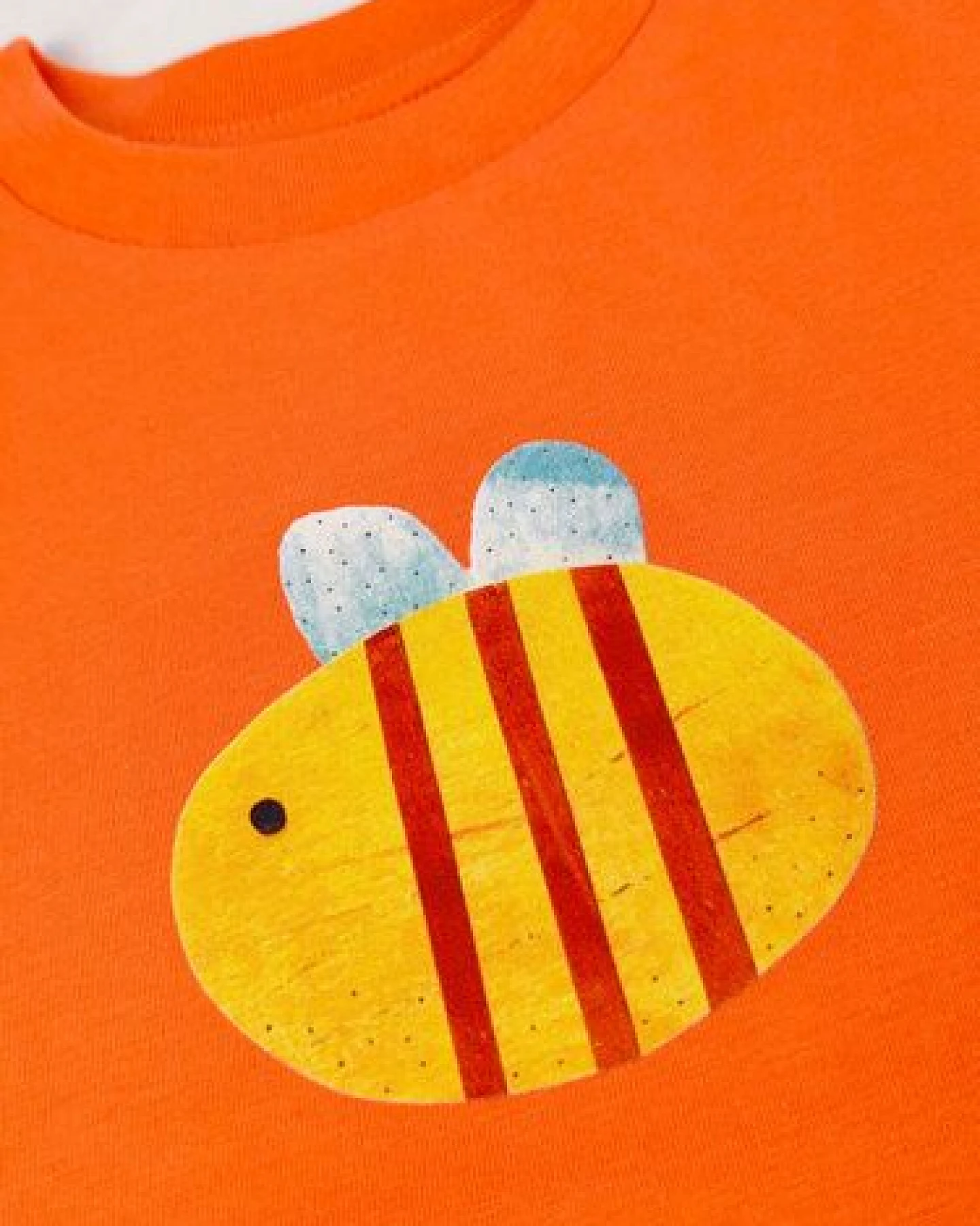 Meladi Kinder Shirt aus Biobaumwolle - Hummel auf Orange – Ansicht 4