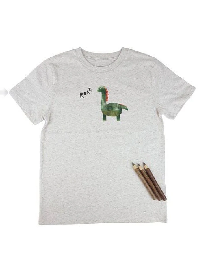 Meladi Kinder Shirt aus Biobaumwolle - Dinosaurier aus Eco Heather