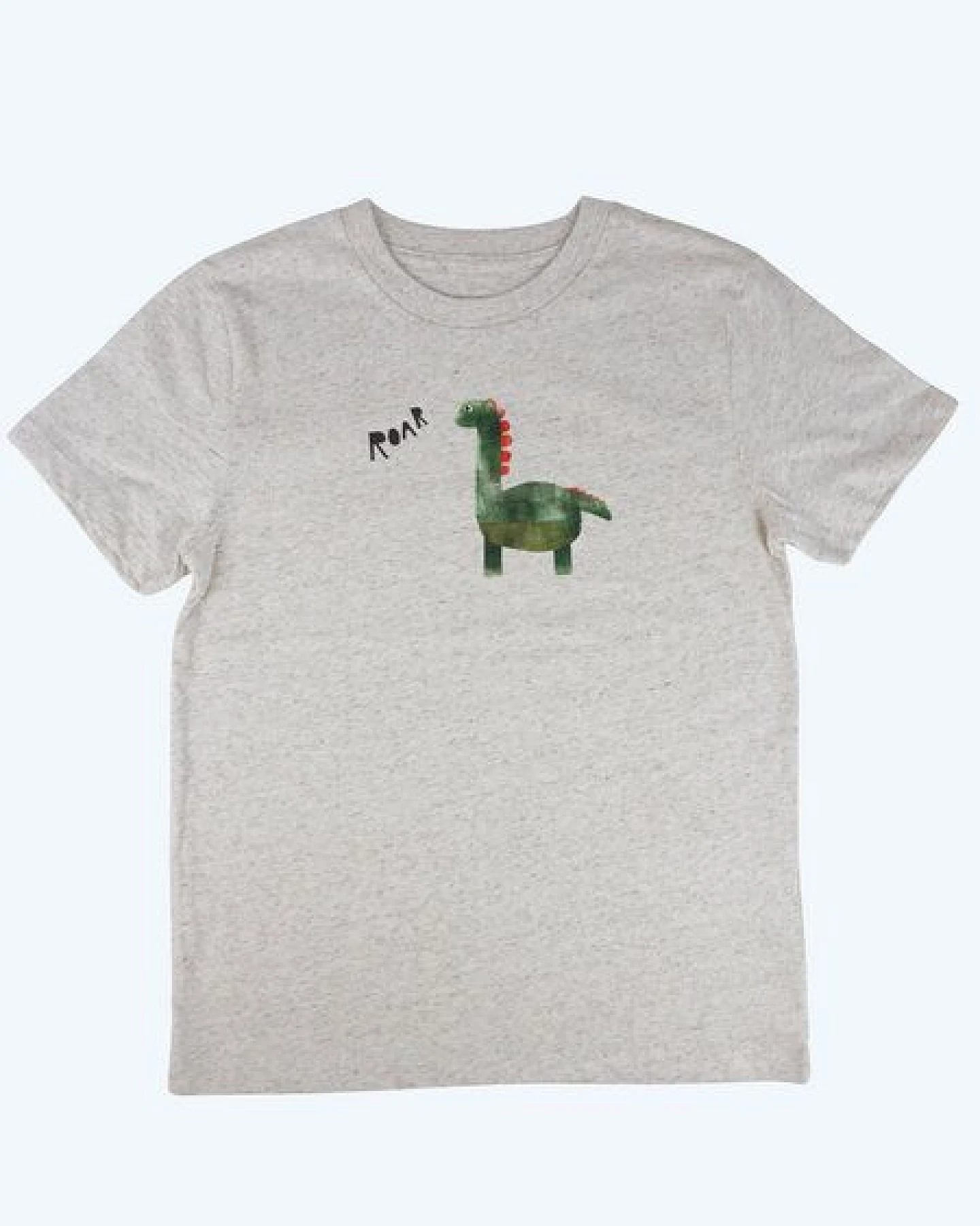 MELAdi Kinder Shirt aus Biobaumwolle - Dinosaurier auf Eco Heather – Ansicht 2