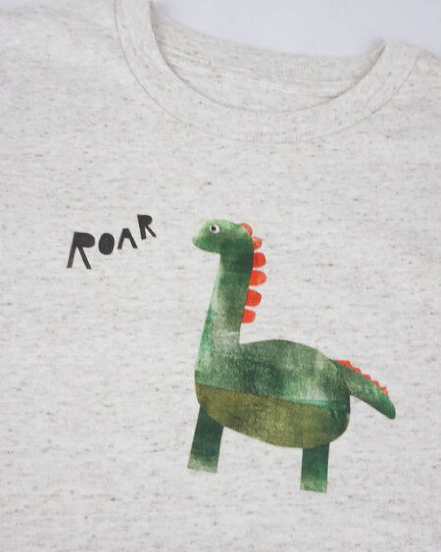 MELAdi Kinder Shirt aus Biobaumwolle - Dinosaurier auf Eco Heather – Ansicht 3