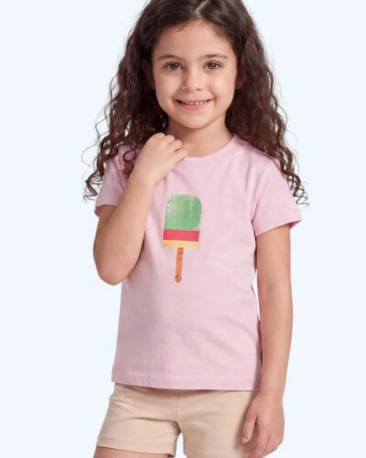 MELAdi Kinder Shirt aus Biobaumwolle - Eis am Stiel auf Pink