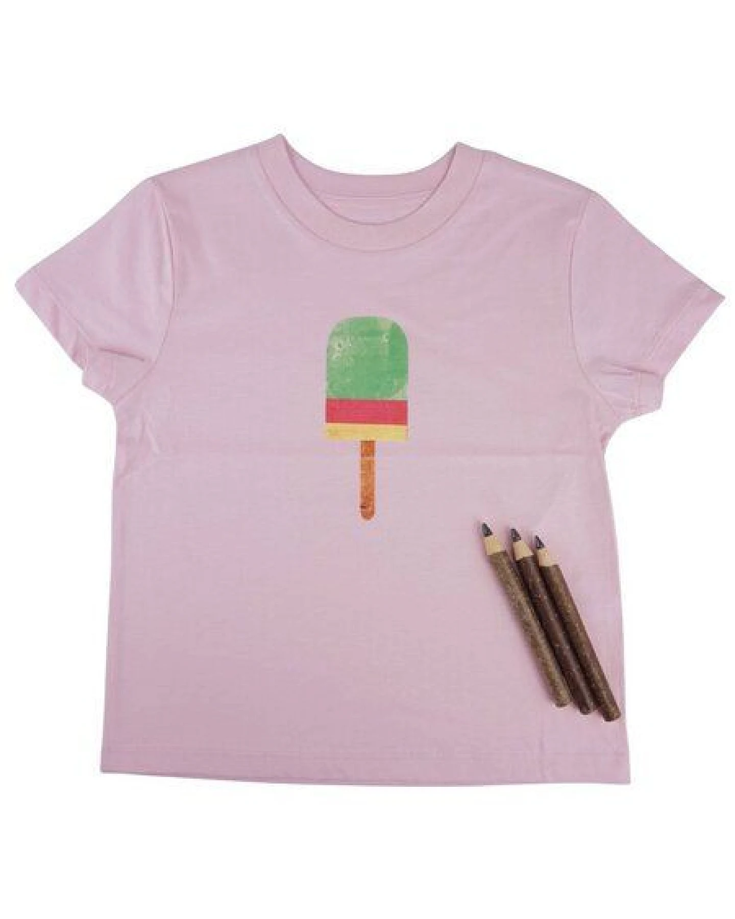 Meladi Kinder Shirt aus Biobaumwolle - Eis am Stiel auf Pink – Ansicht 2