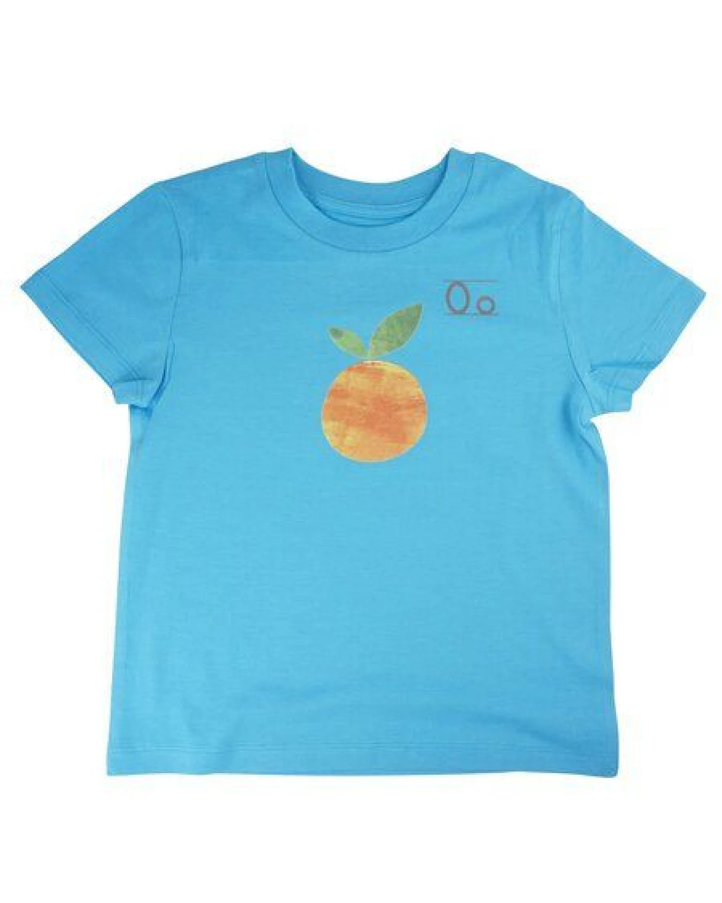MELAdi Kinder Shirt aus Biobaumwolle - Orange auf Aqua Blue – Ansicht 2