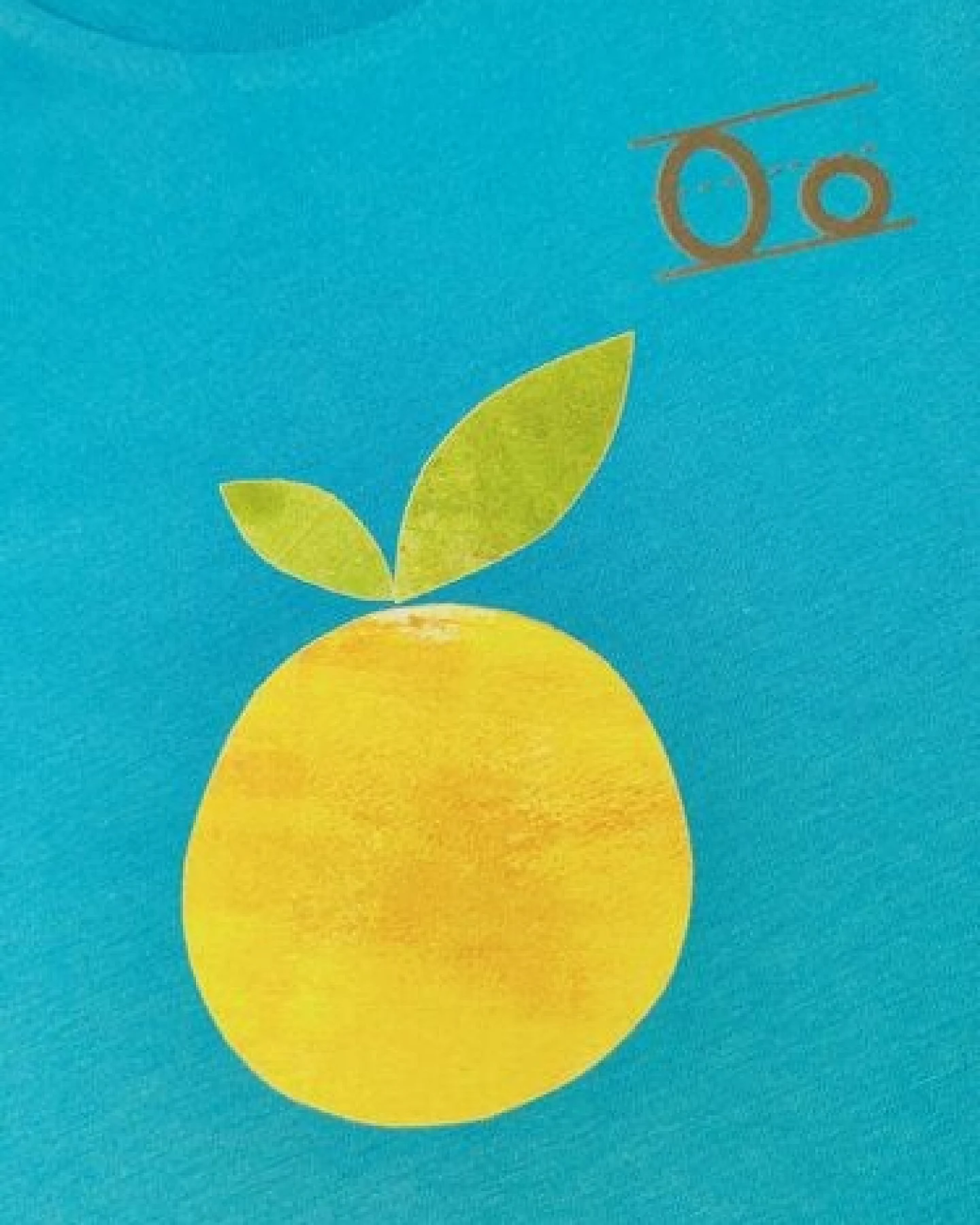 Meladi Kinder Shirt aus Biobaumwolle - Orange auf Aqua Blue – Ansicht 4