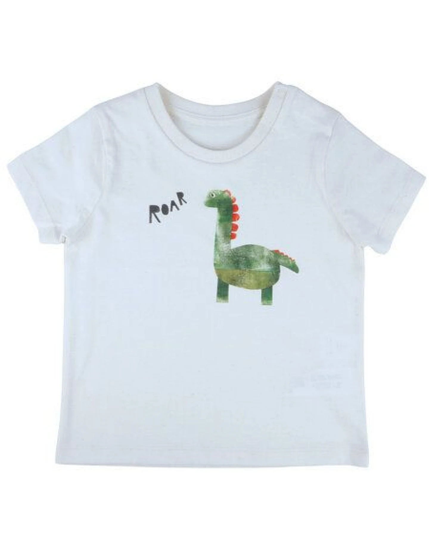 Meladi Kinder Baby-Shirt aus Biobaumwolle - Dinosaurier auf Natural Raw – Ansicht 2