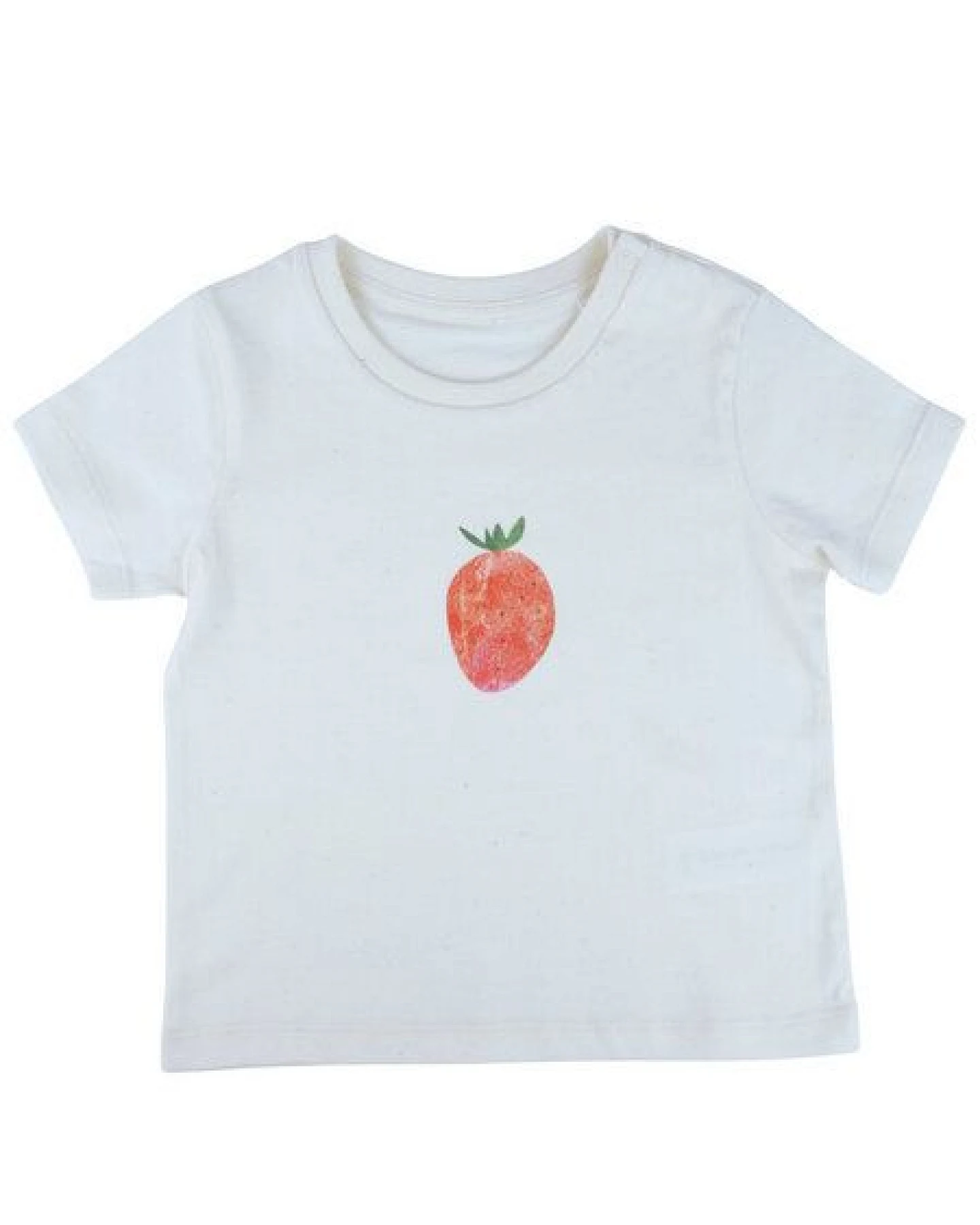MELAdi Kinder Baby - Shirt aus Biobaumwolle - Erdbeere auf Natural Raw – Ansicht 3
