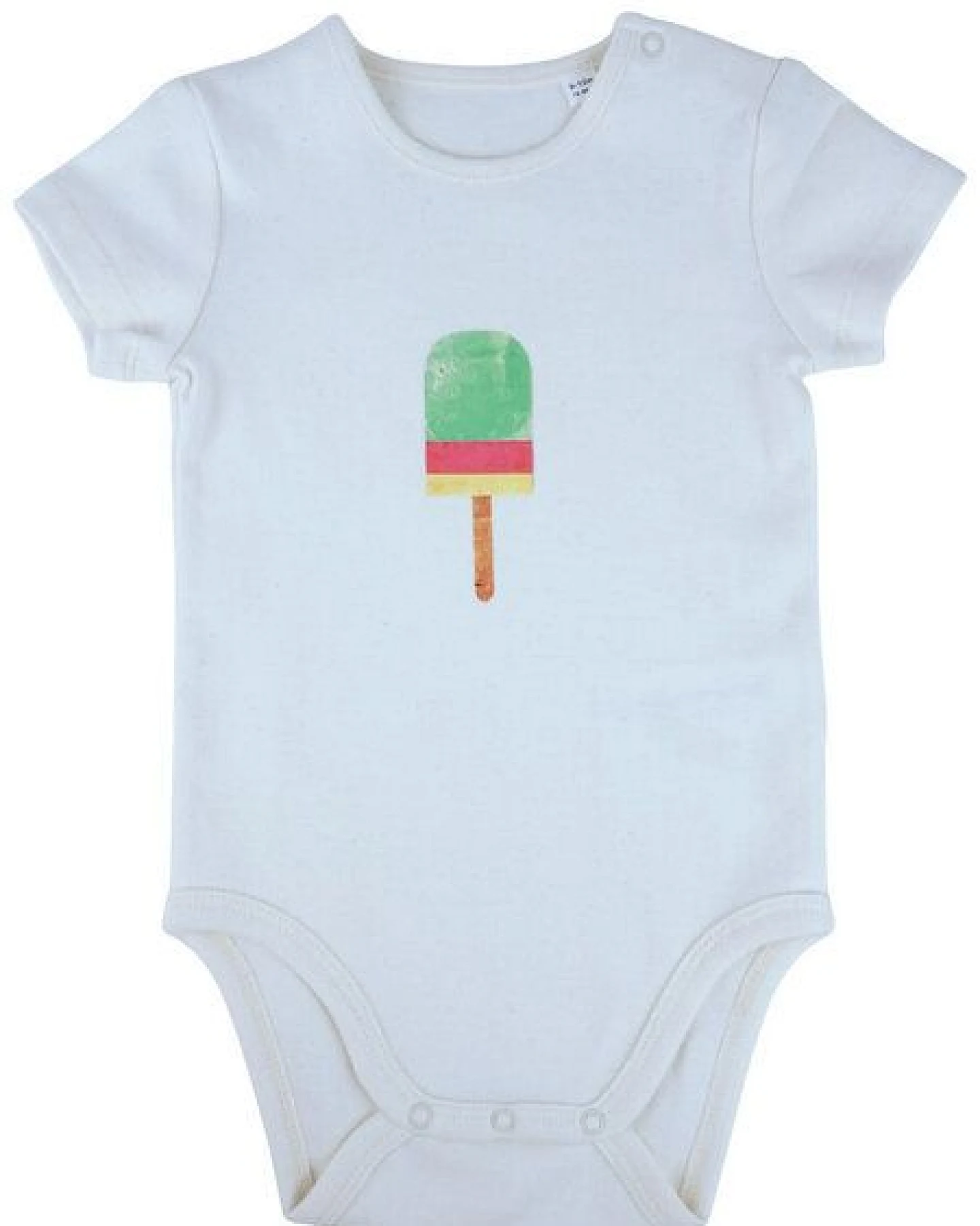 Meladi Kinder Baby-Body aus Biobaumwolle - Eis am Stiel auf Natural Raw – Ansicht 2