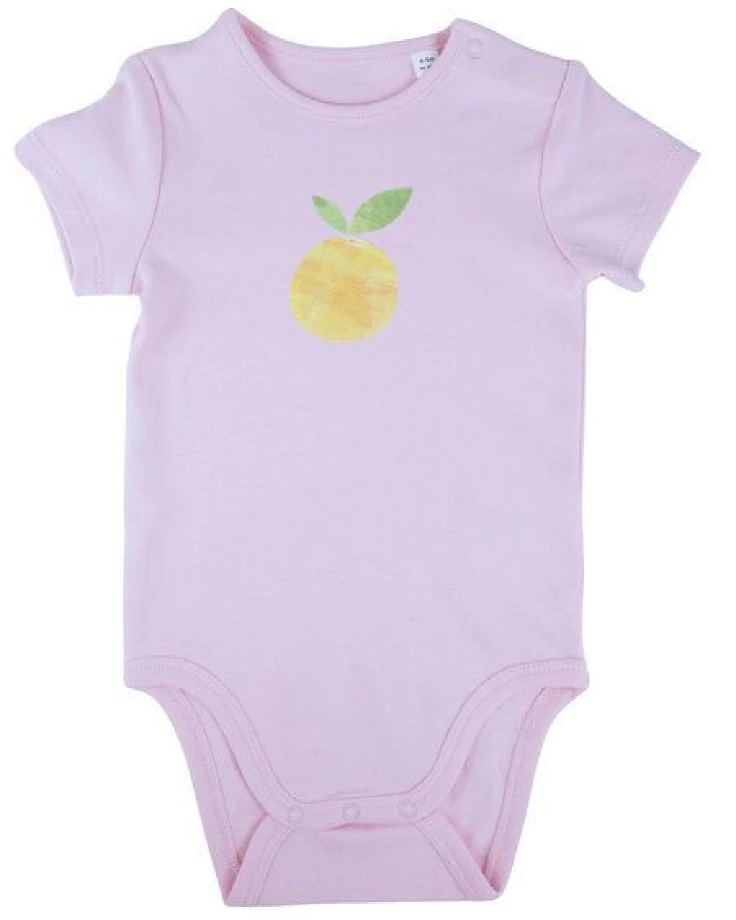 MELAdi Kinder Baby-Body aus Biobaumwolle - Orange auf Pink – Ansicht 2