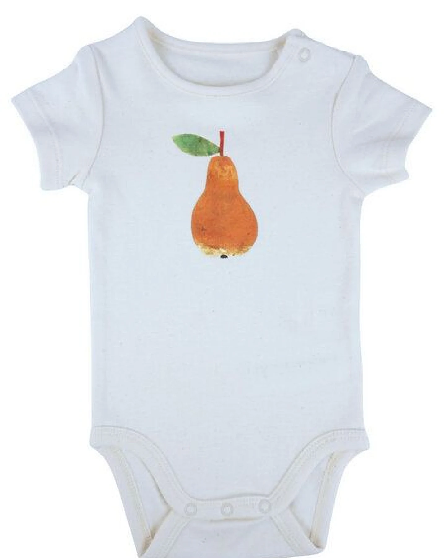 Meladi Kinder Baby-Body aus Biobaumwolle - Birne auf Natural Raw – Ansicht 2