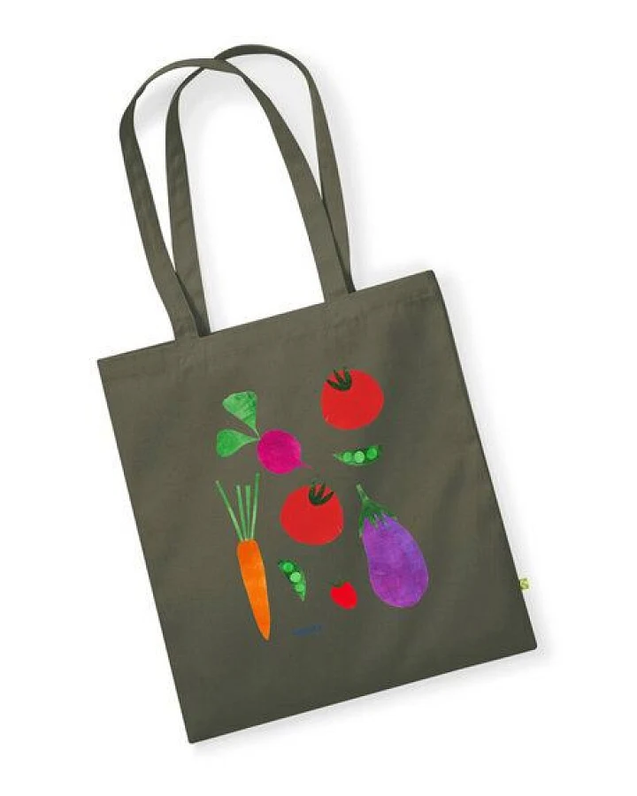 Meladi Tragetasche / Tote Bag aus Biobaumwolle - Verdure auf Organic Green