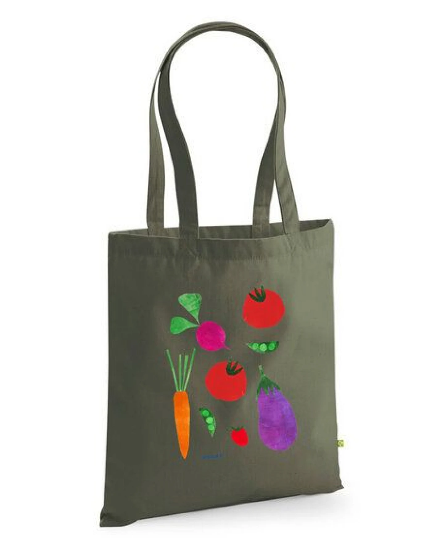 MELAdi Tragetasche / Tote Bag aus Biobaumwolle - Verdure auf Organic Green – Ansicht 3