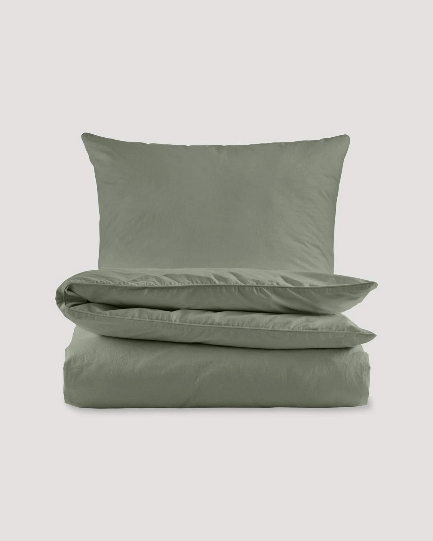 hessnatur Perkal Bettwäsche-Set aus Bio-Baumwolle - grün - Größe 200x200 / 2x80x80 cm – Ansicht 3