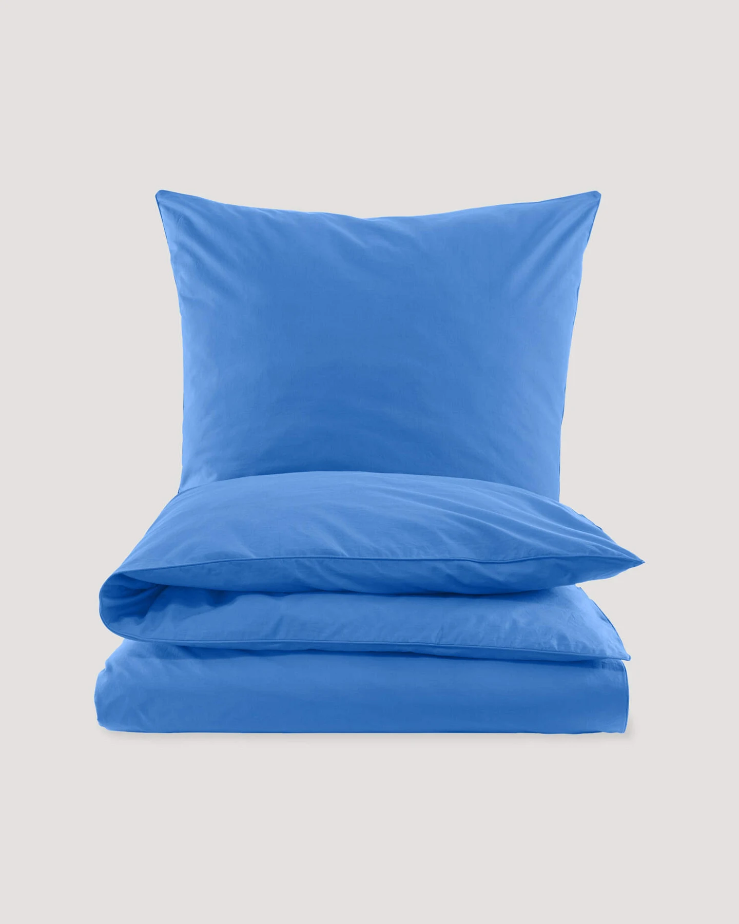 hessnatur Perkal Bettwäsche-Set aus Bio-Baumwolle - blau - Größe 135x200 / 40x80 cm – Ansicht 2