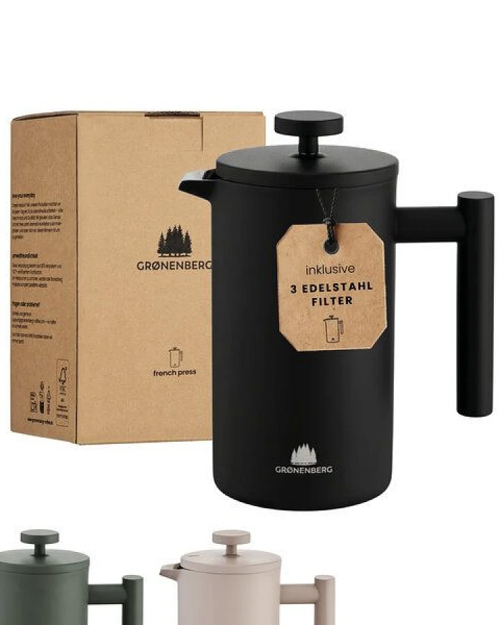GROENENBERG Edelstahl French Press bunt 0,6 oder 1 Liter