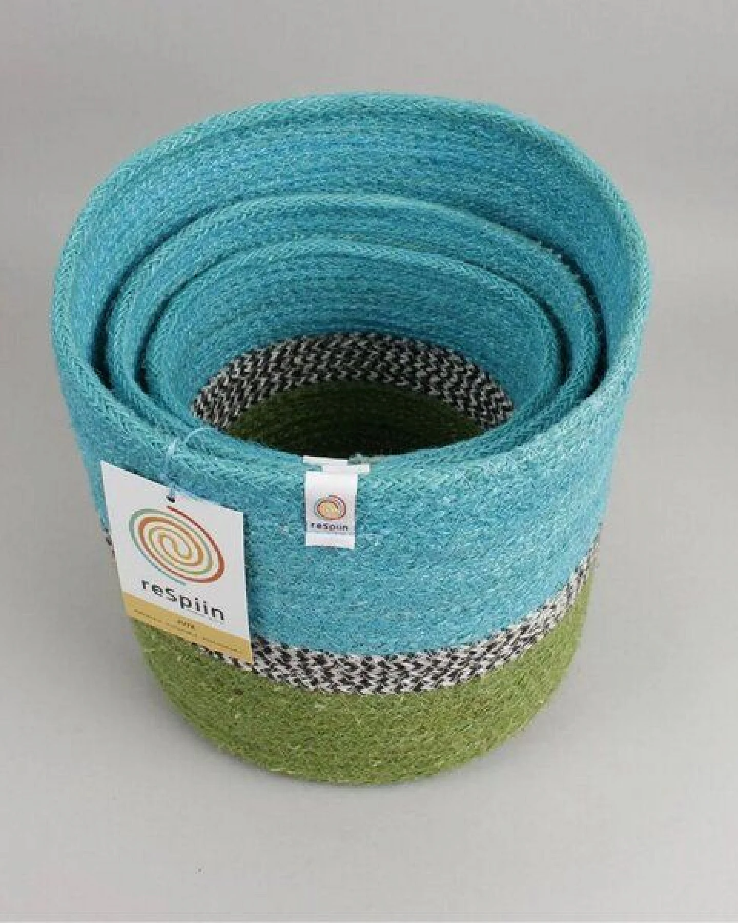 reSpiin 3er-Set große Jute-Körbe - Zickzack – Ansicht 3
