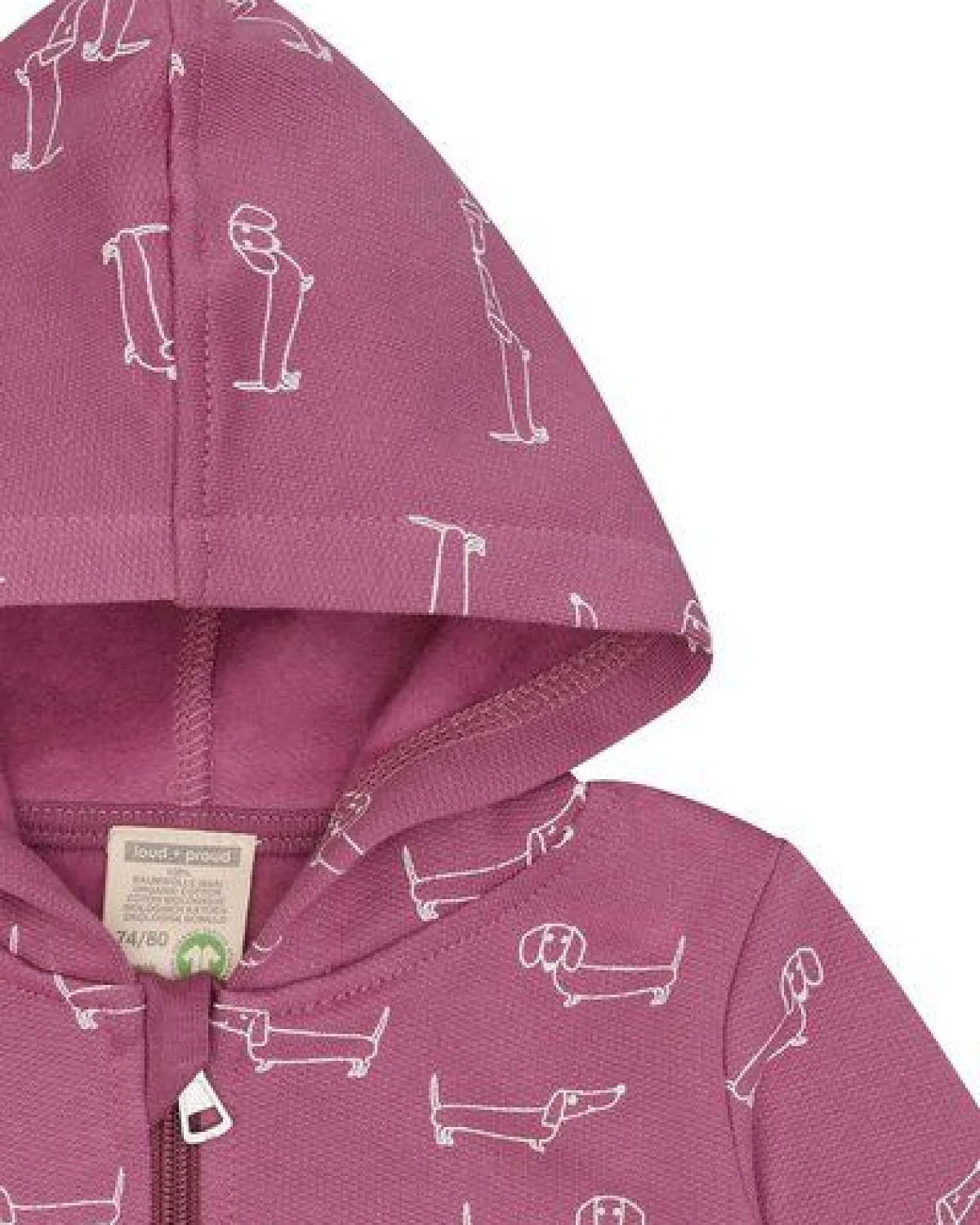 loud + proud Babys & Kinder Sweatjacke mit Kapuze, GOTS-zertifiziert – Ansicht 3