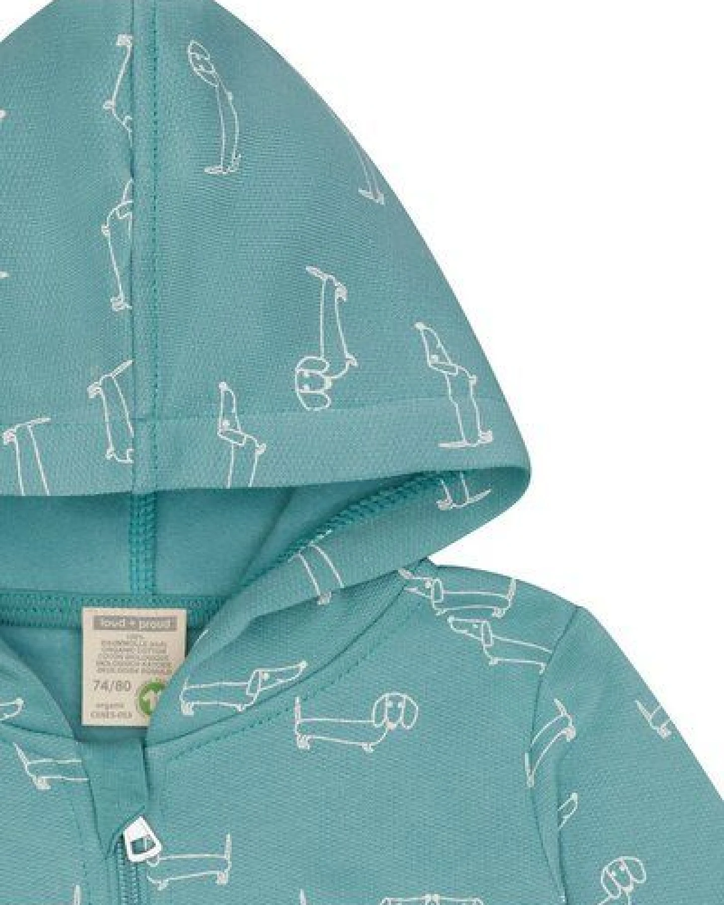 loud + proud Babys & Kinder Sweatjacke mit Kapuze, GOTS-zertifiziert – Ansicht 3