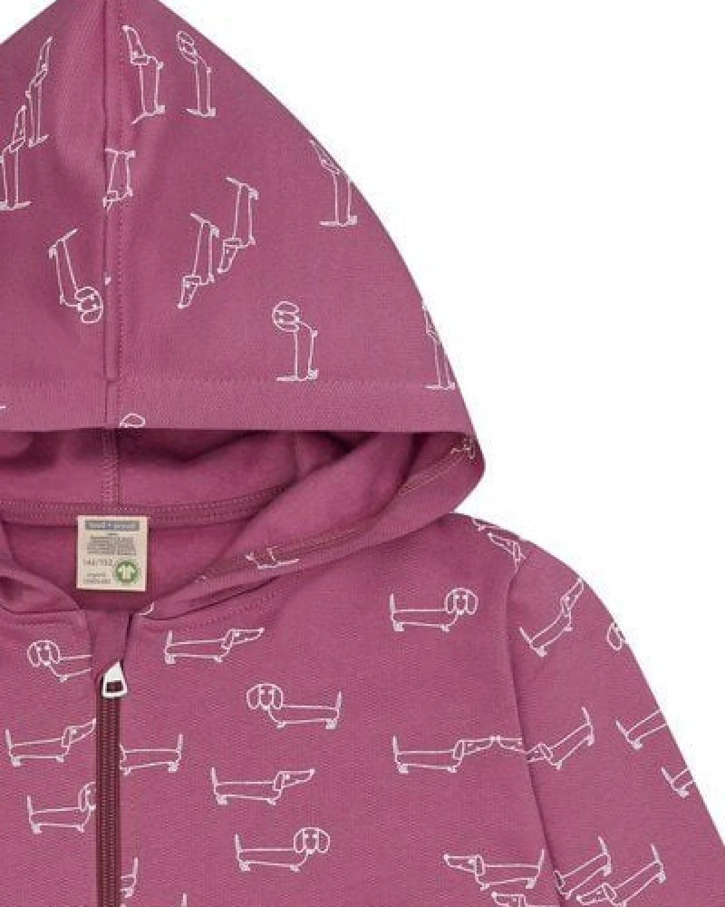 loud + proud Kinder Sweatjacke mit Kapuze, GOTS-zertifiziert – Ansicht 3