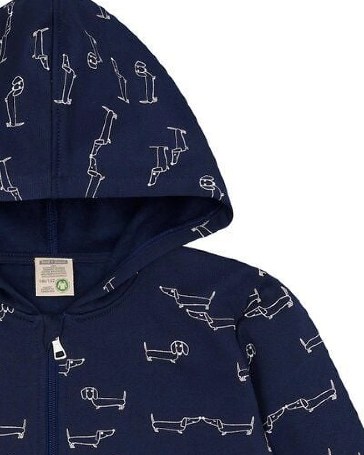 loud + proud Kinder Sweatjacke mit Kapuze, GOTS-zertifiziert – Ansicht 3