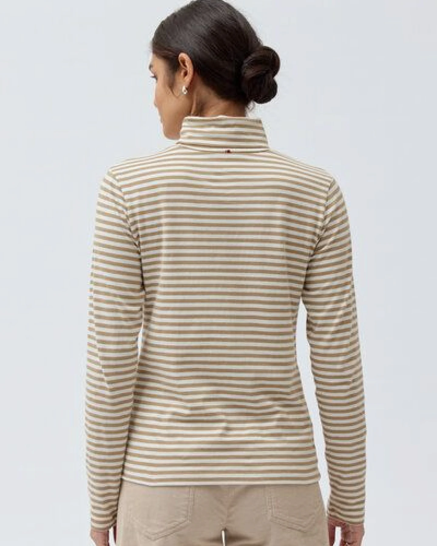 People Wear Organic Rollkragen Shirt, geringelt, Bio-Baumwolle – Ansicht 2