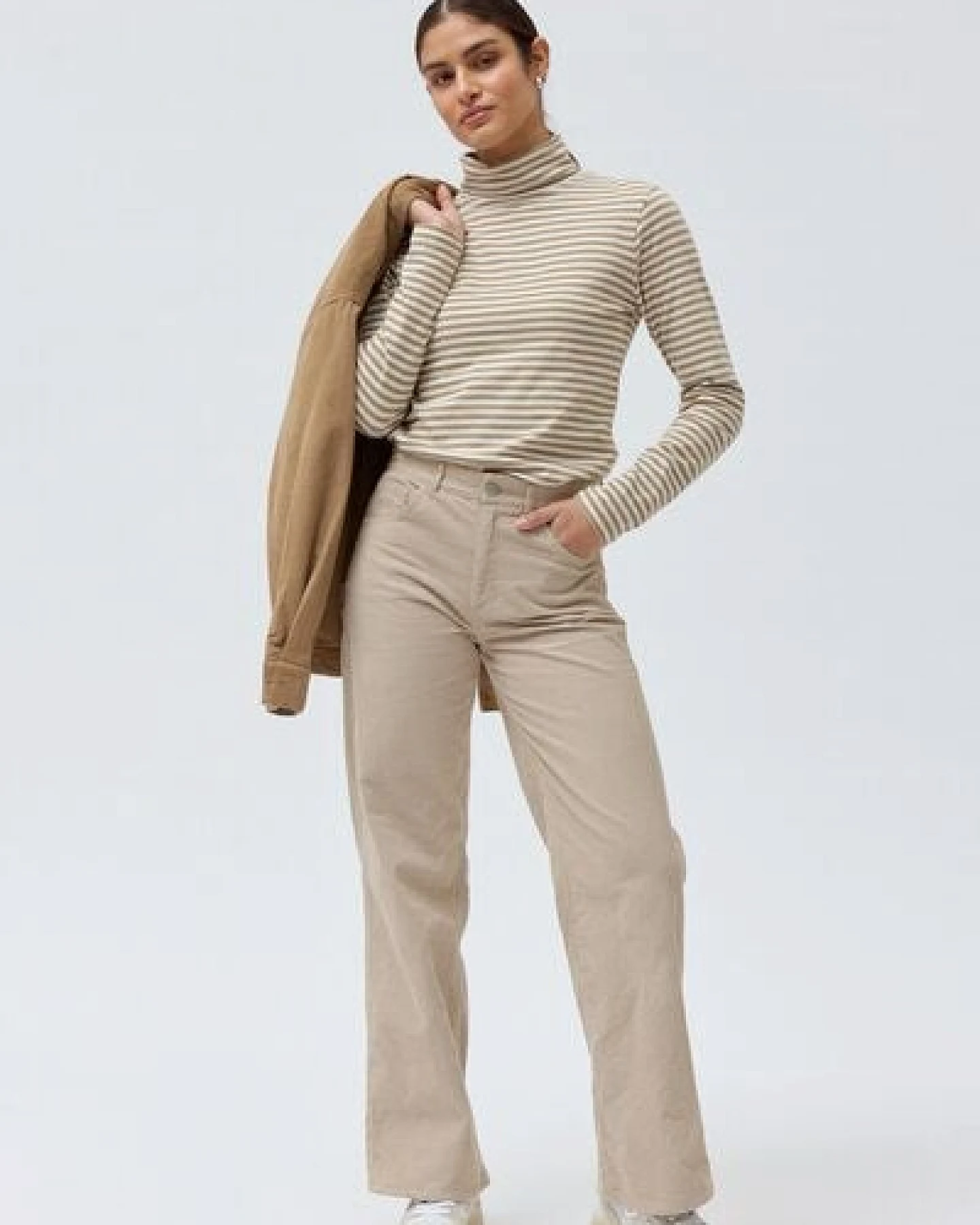 People Wear Organic Rollkragen Shirt, geringelt, Bio-Baumwolle – Ansicht 3