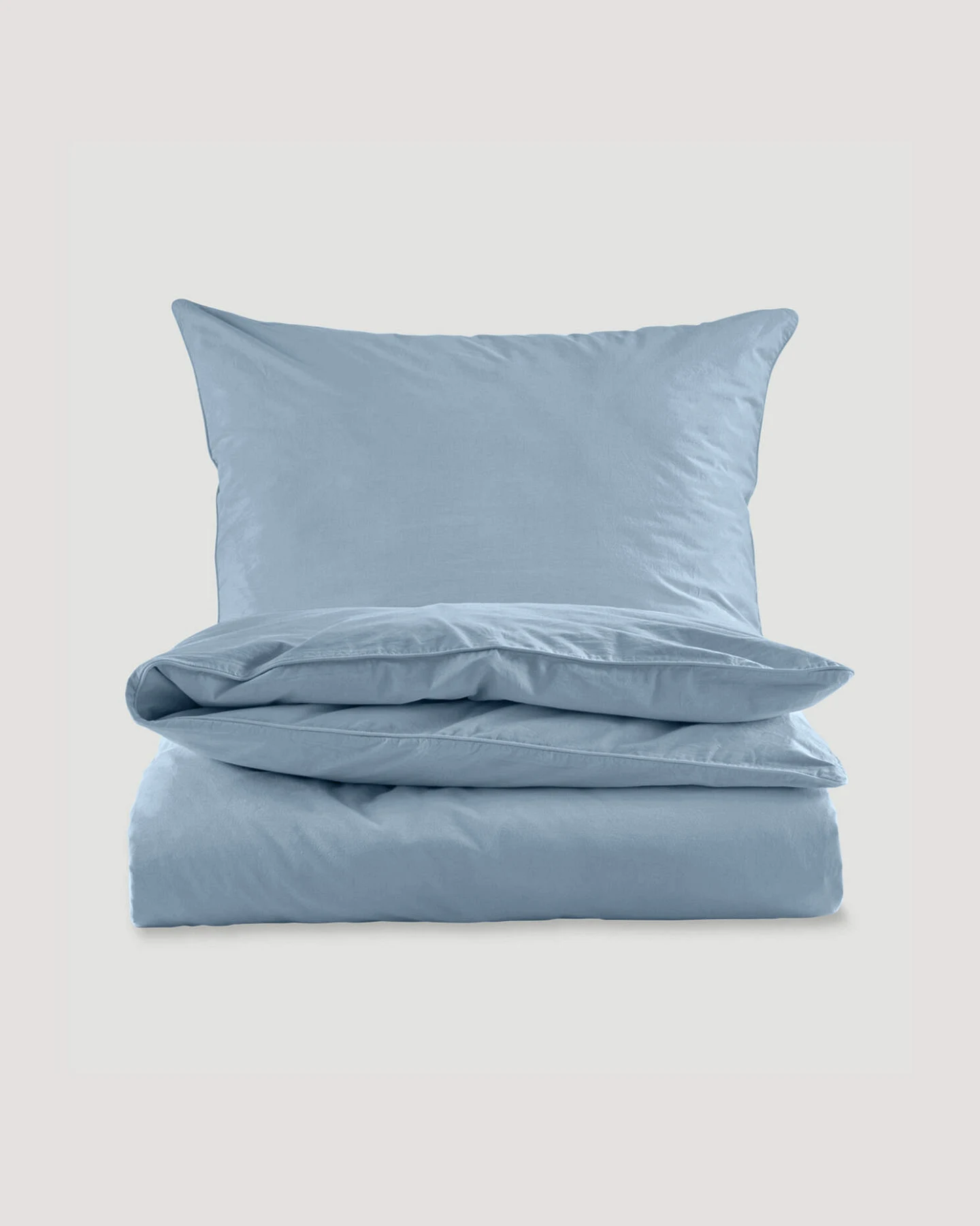 hessnatur Perkal Bettwäsche-Set aus Bio-Baumwolle - blau - Größe 200x200 / 2x40x80 cm – Ansicht 3