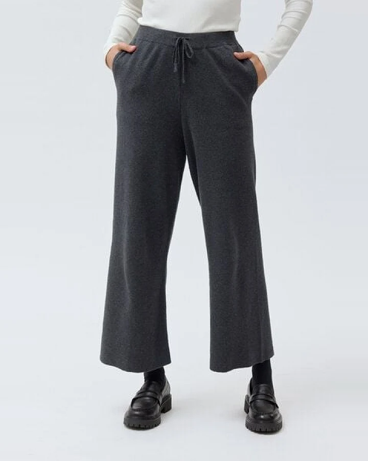 People Wear Organic Strickhose, grau mélange, Bio-Baumwolle, 7/8 Länge