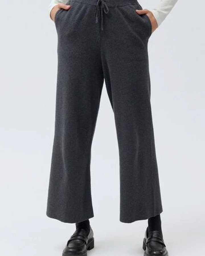 People Wear Organic Strickhose, grau mélange, Bio-Baumwolle, 7/8 Länge