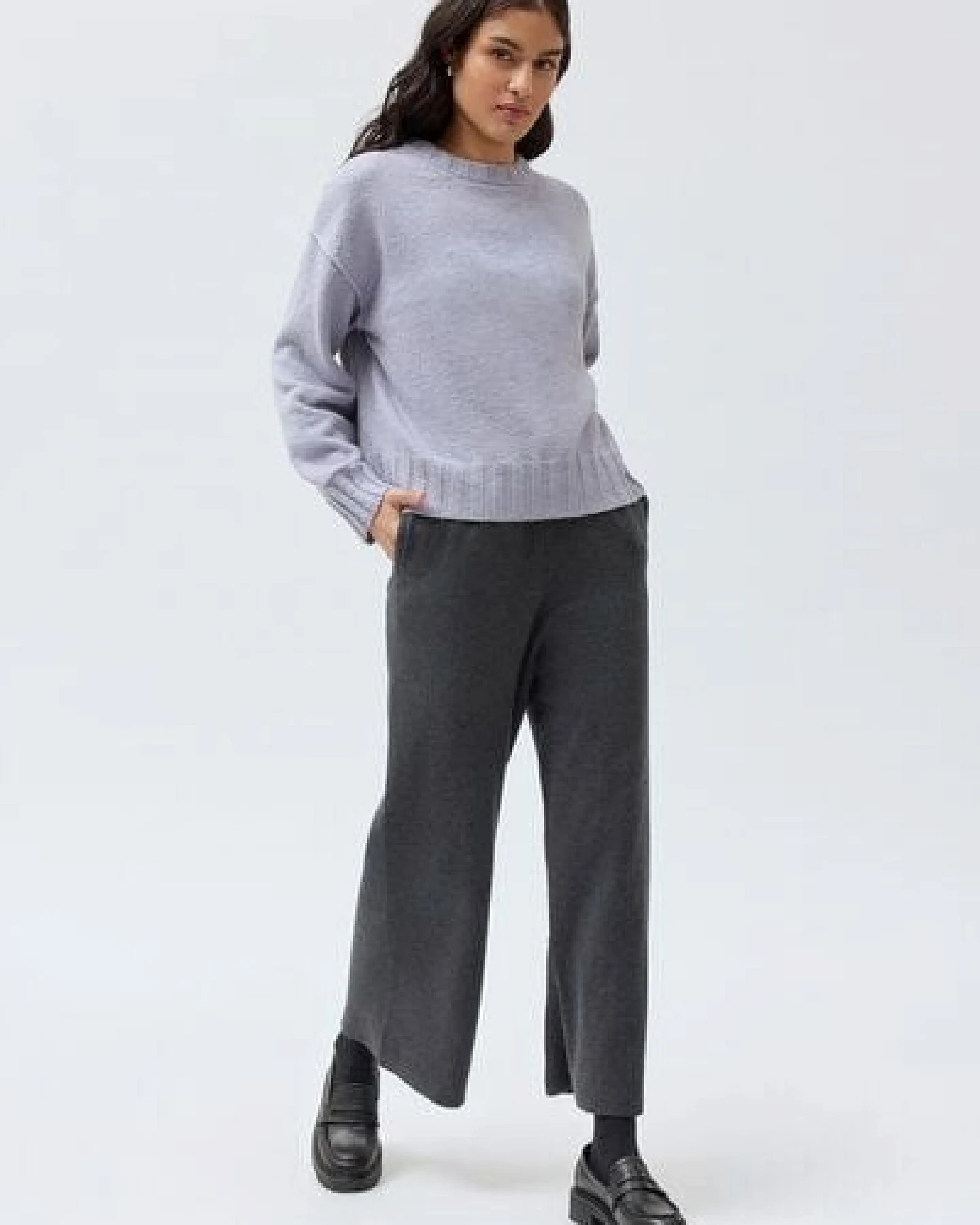 People Wear Organic Strickhose, grau mélange, Bio-Baumwolle, 7/8 Länge – Ansicht 4