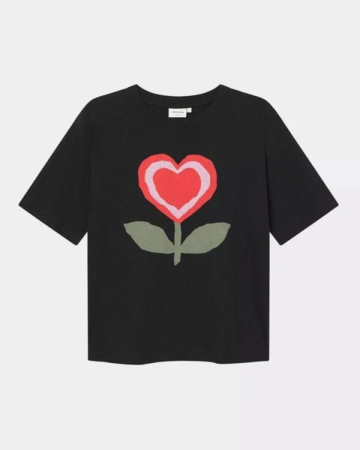 DEDICATED T-Shirt Vadstena Love Flower - Black