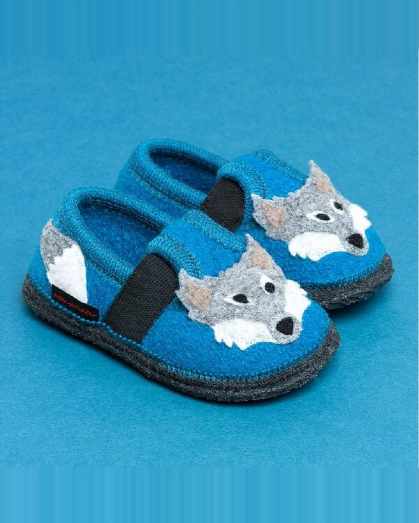 Kitz-Pichler Bobby Wolf - Kinder-Kinder-Hausschuh für Jungen & Mädchen aus 100% Schurwolle - Warme Filz-Pantoffel – Ansicht 4