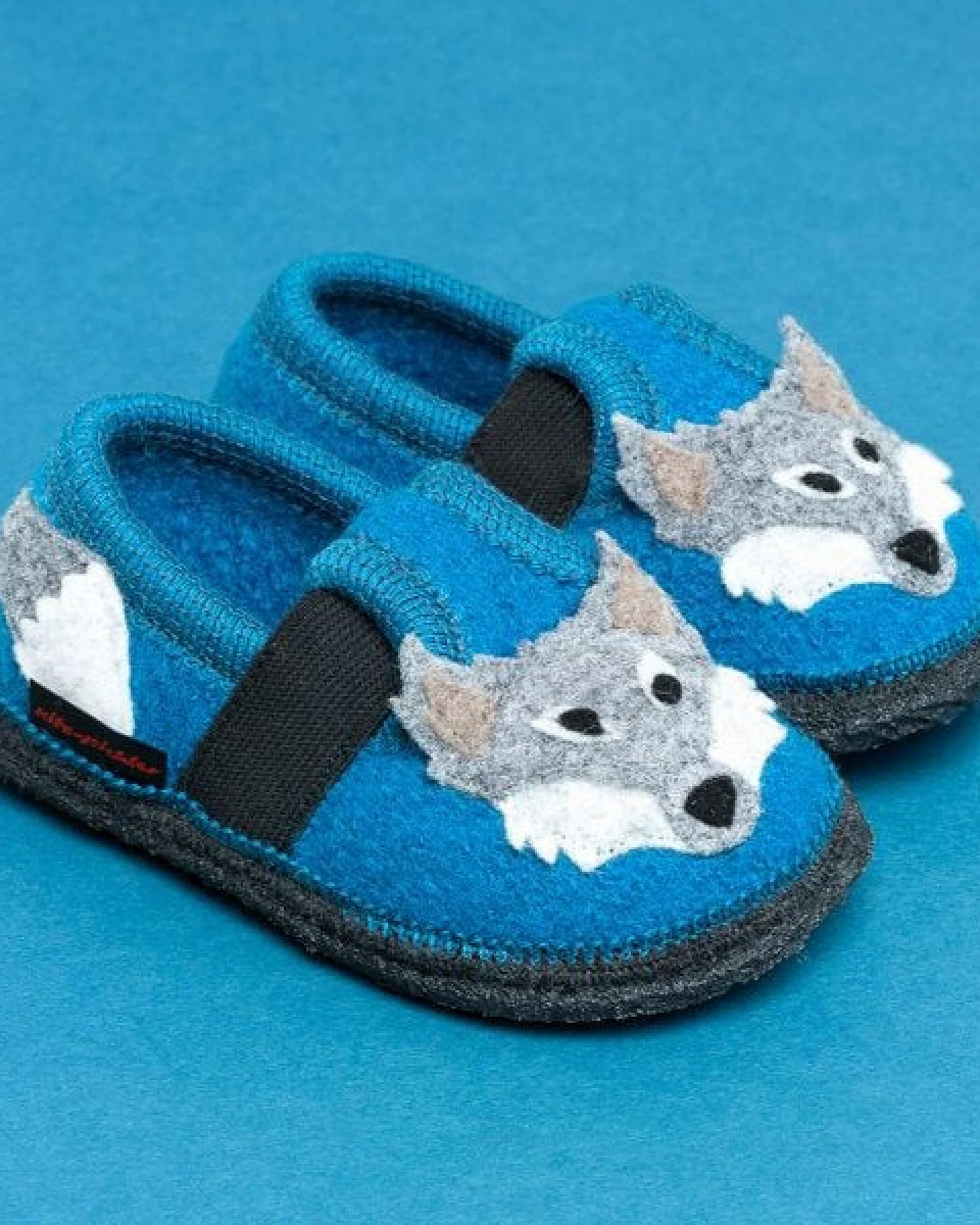Kitz-Pichler Bobby Wolf - Kinder-Kinder-Hausschuh für Jungen & Mädchen aus 100% Schurwolle - Warme Filz-Pantoffel – Ansicht 4