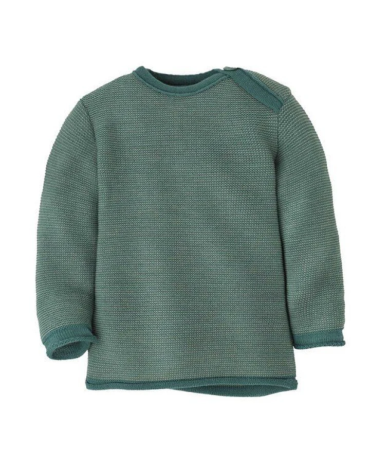 Produktseite: Disana Baby Melange-Pullover mit Knopfverschluss kbT Merino