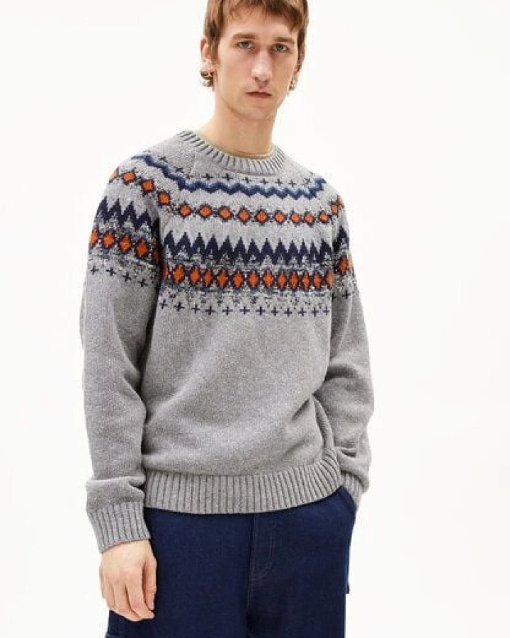 ARMEDANGELS KAALLA FAIR ISLE Herren Pullover aus recyclem Bio-Woll Mix