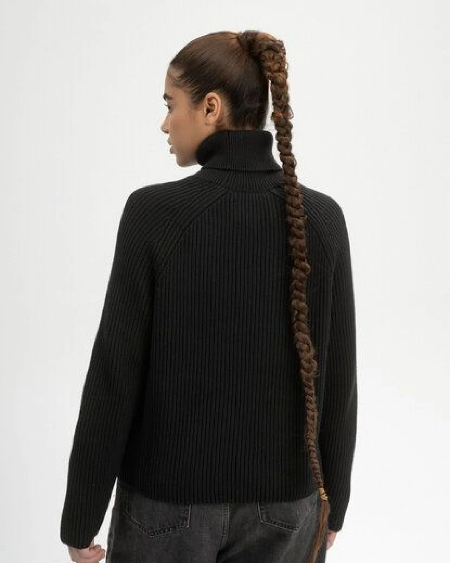 MELA Rippstrick Rollkragenpullover Style CHIRHA aus 100% Bio-Baumwolle – Ansicht 2