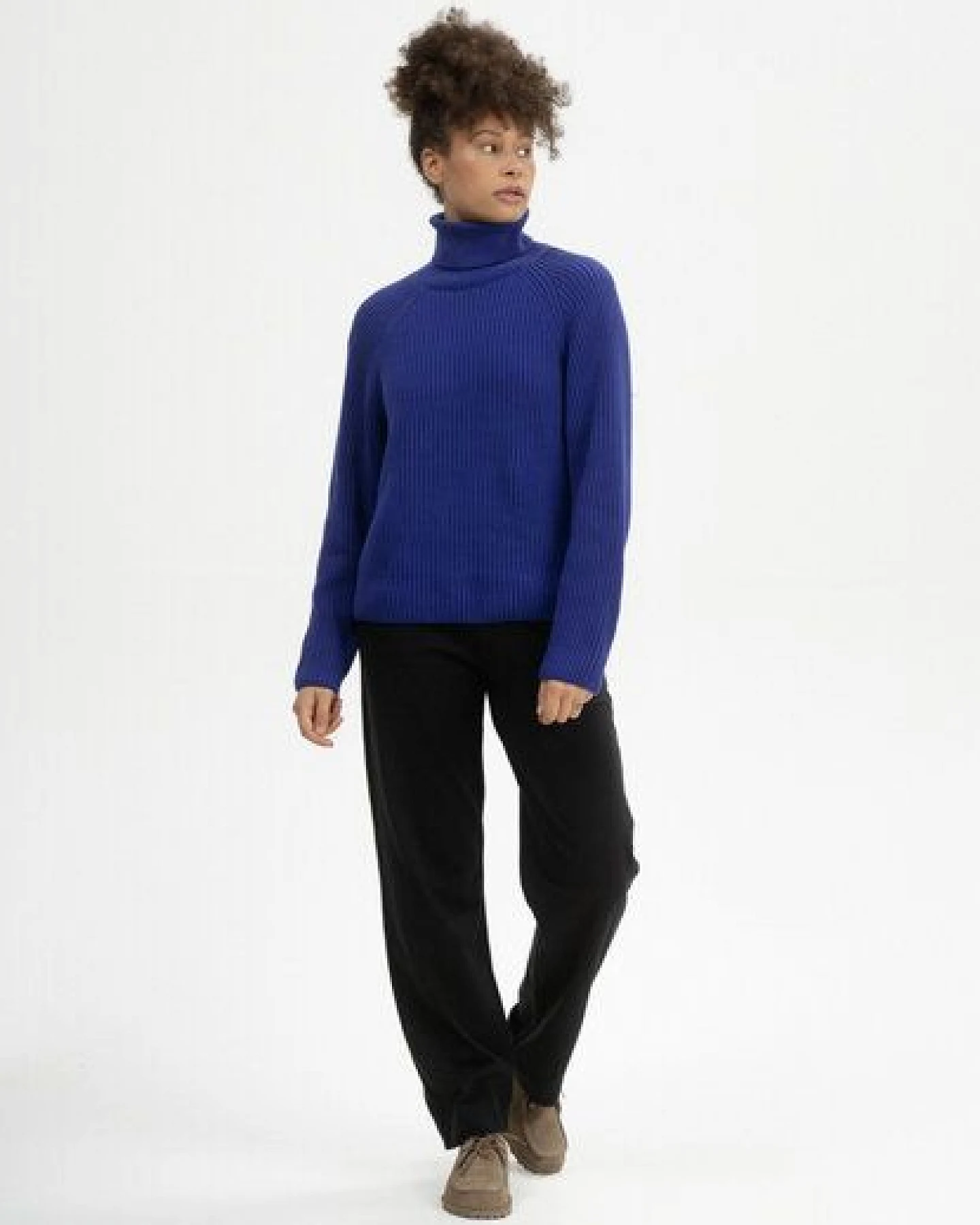 MELA Rippstrick Rollkragenpullover Style CHIRHA aus 100% Bio-Baumwolle – Ansicht 3