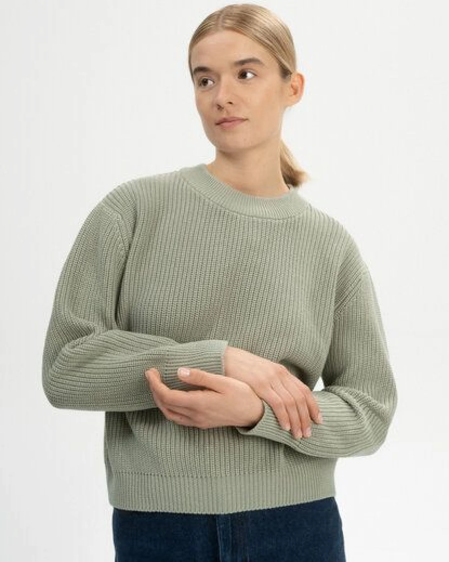 MELA Rippstrick Pullover Style ADAH aus 100% Bio-Baumwolle – Ansicht 2