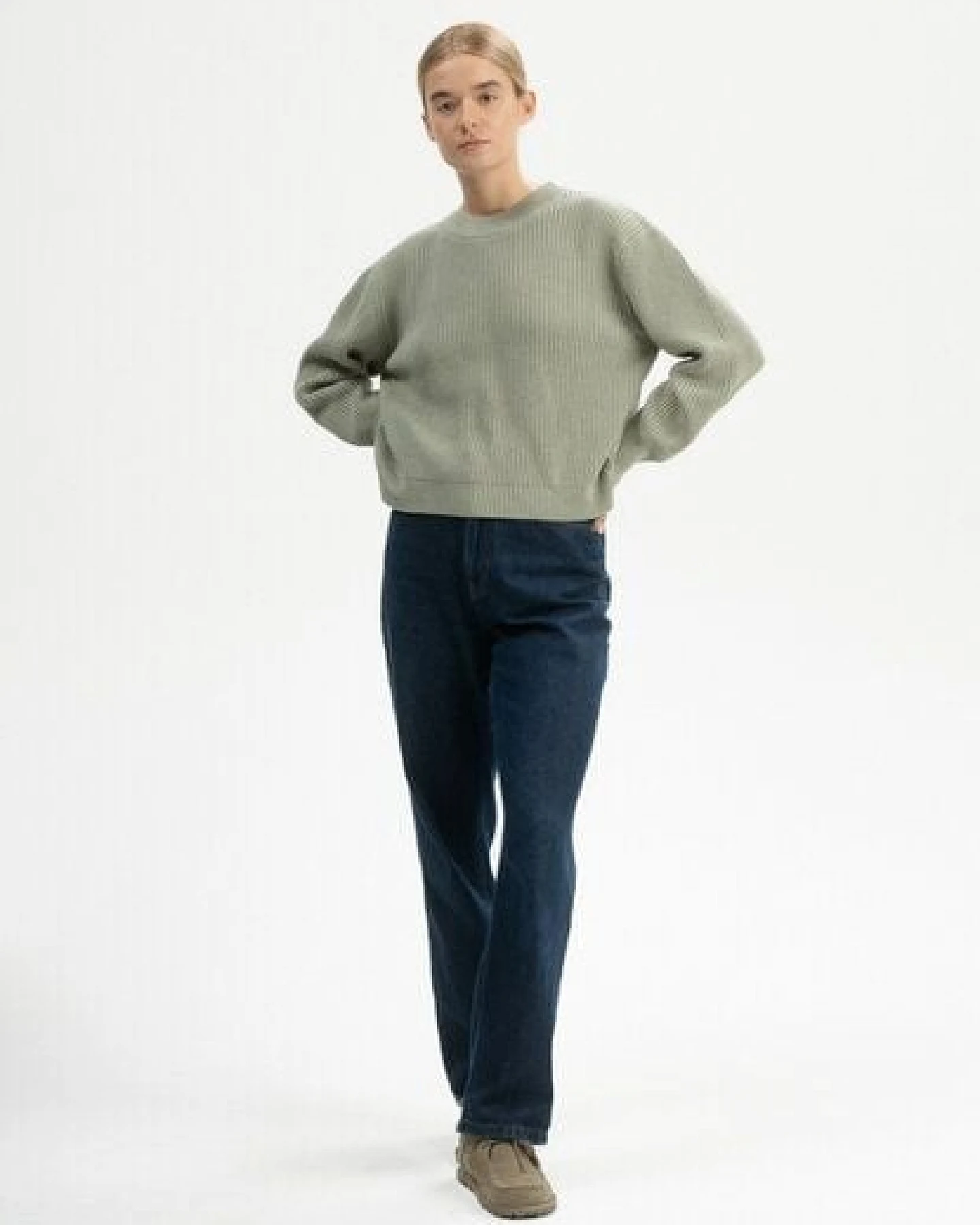 MELA Rippstrick Pullover Style ADAH aus 100% Bio-Baumwolle – Ansicht 4
