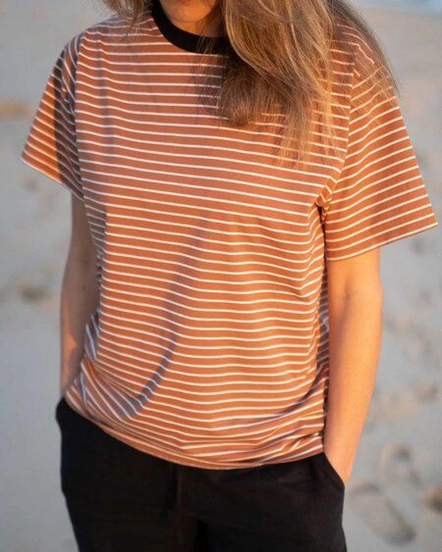 FUXBAU Gestreiftes Frauen T-Shirt - karamell – Ansicht 3
