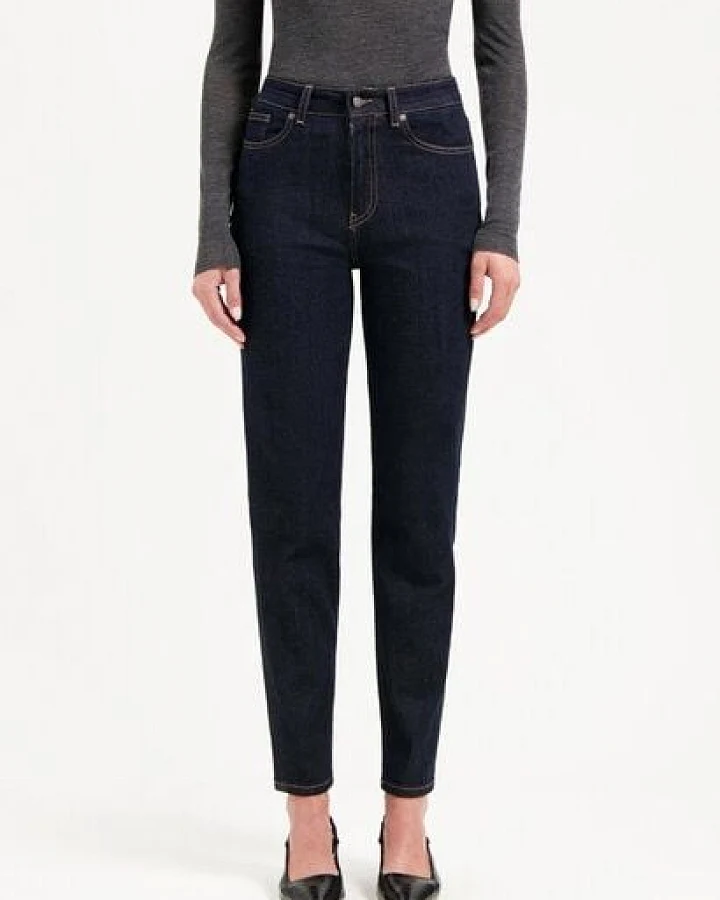 MUD Jeans MAMS Stretch High Tapered Jeans aus Baumwolle / Tencel