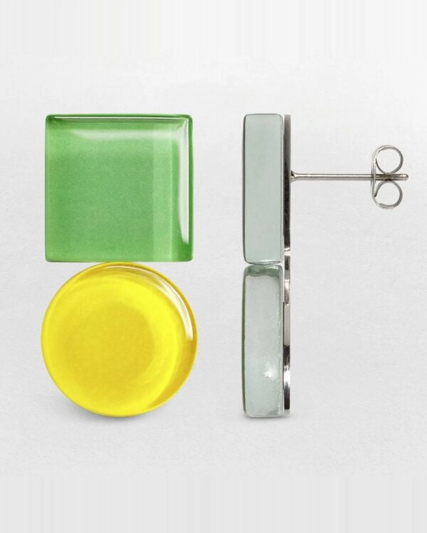 ALEXASCHA Geometrische Statement Ohrringe aus Glas – Ansicht 4