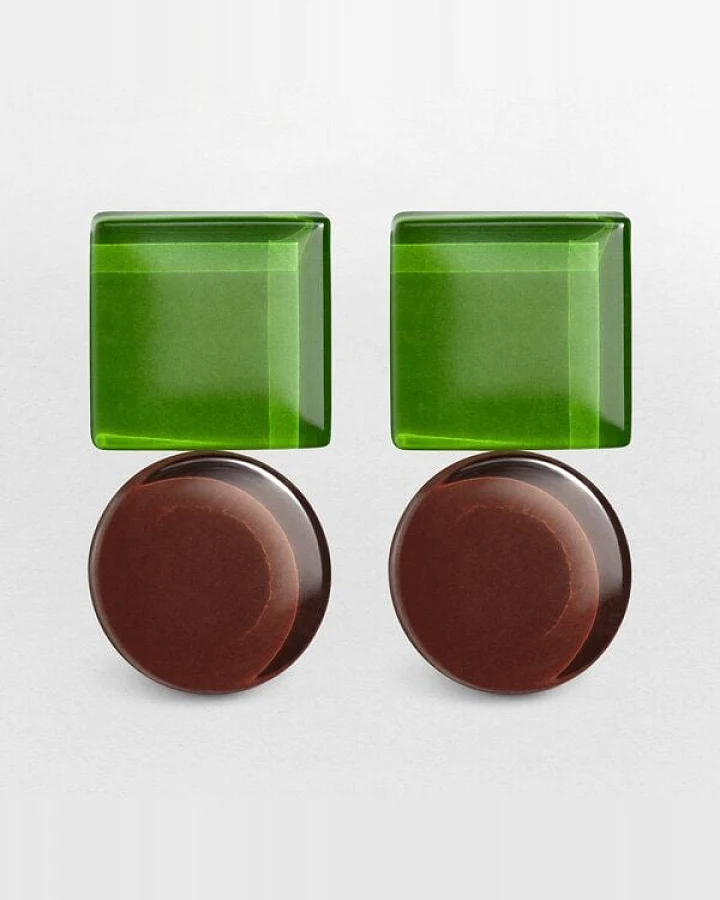 ALEXASCHA Geometrische Statement Ohrringe aus Glas