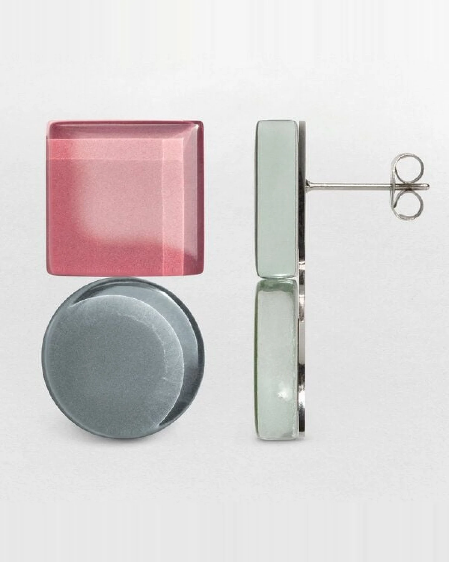 ALEXASCHA Geometrische Statement Ohrringe aus Glas – Ansicht 4