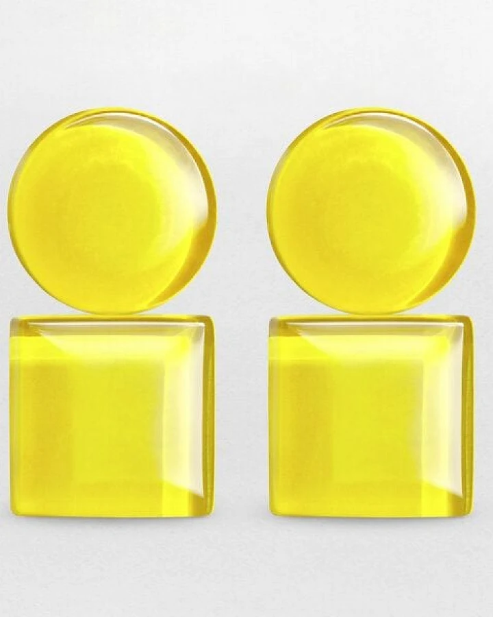 ALEXASCHA Geometrische Clip Ohrringe aus Glas