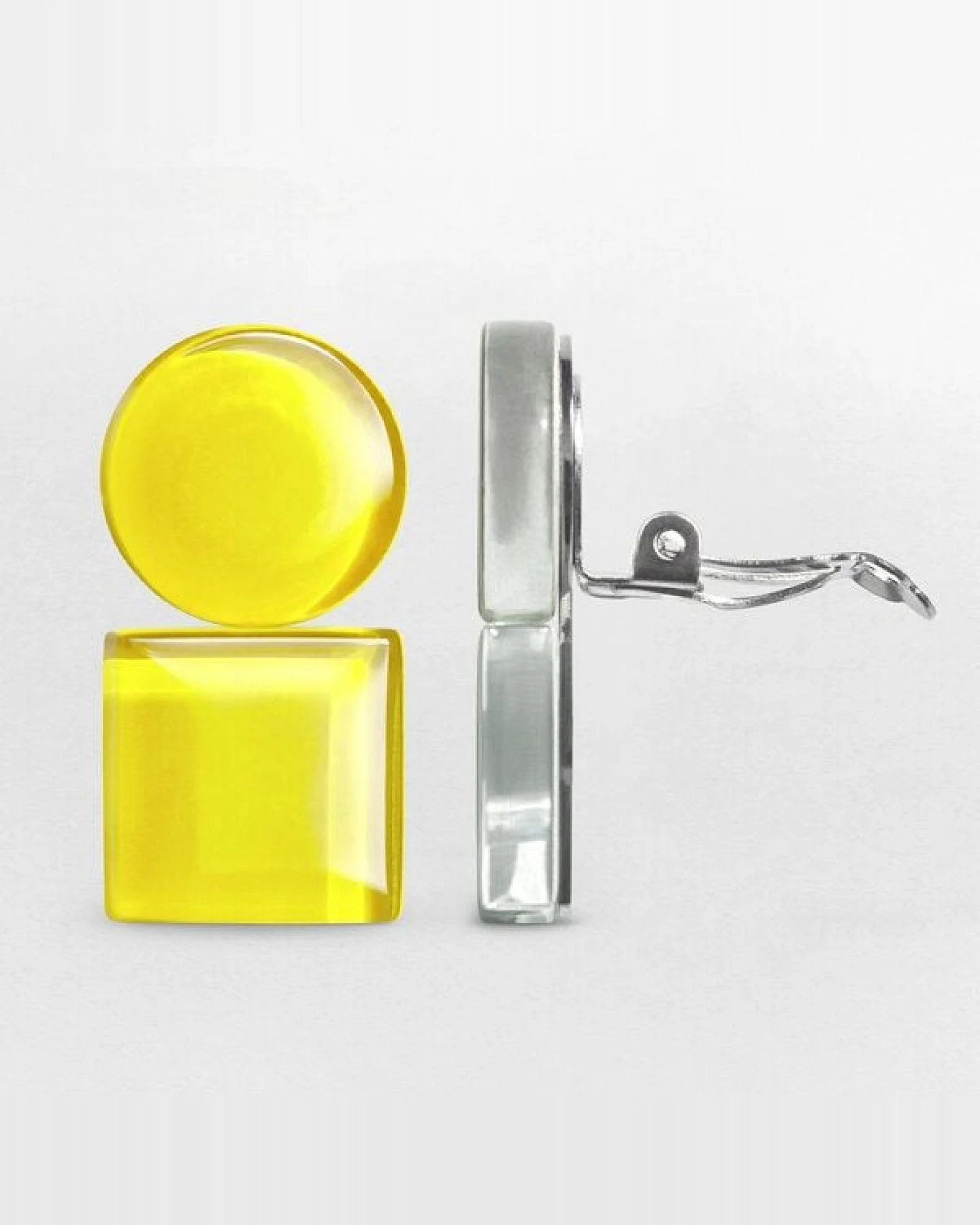 ALEXASCHA Geometrische Clip Ohrringe aus Glas – Ansicht 4