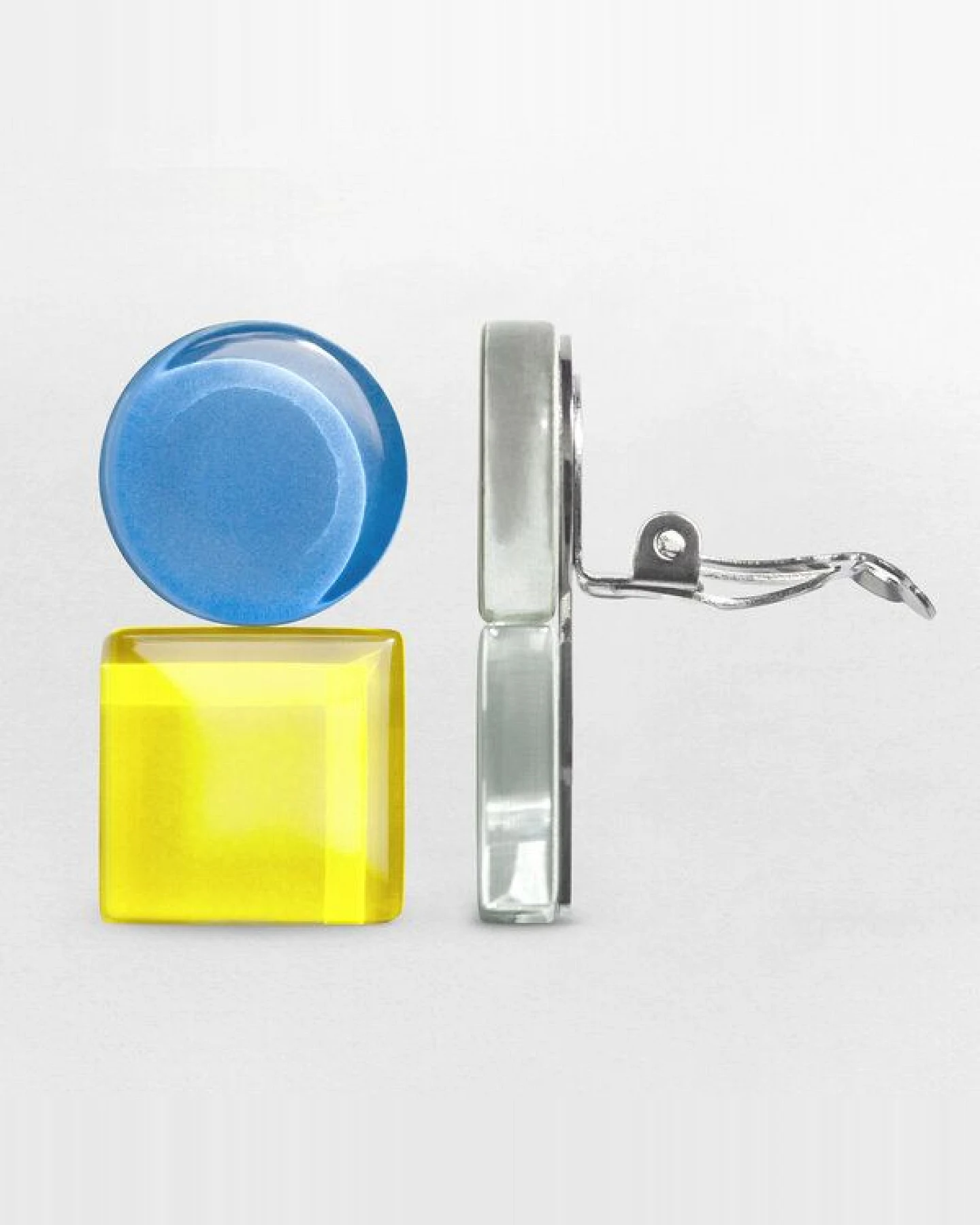ALEXASCHA Geometrische Clip Ohrringe aus Glas – Ansicht 4