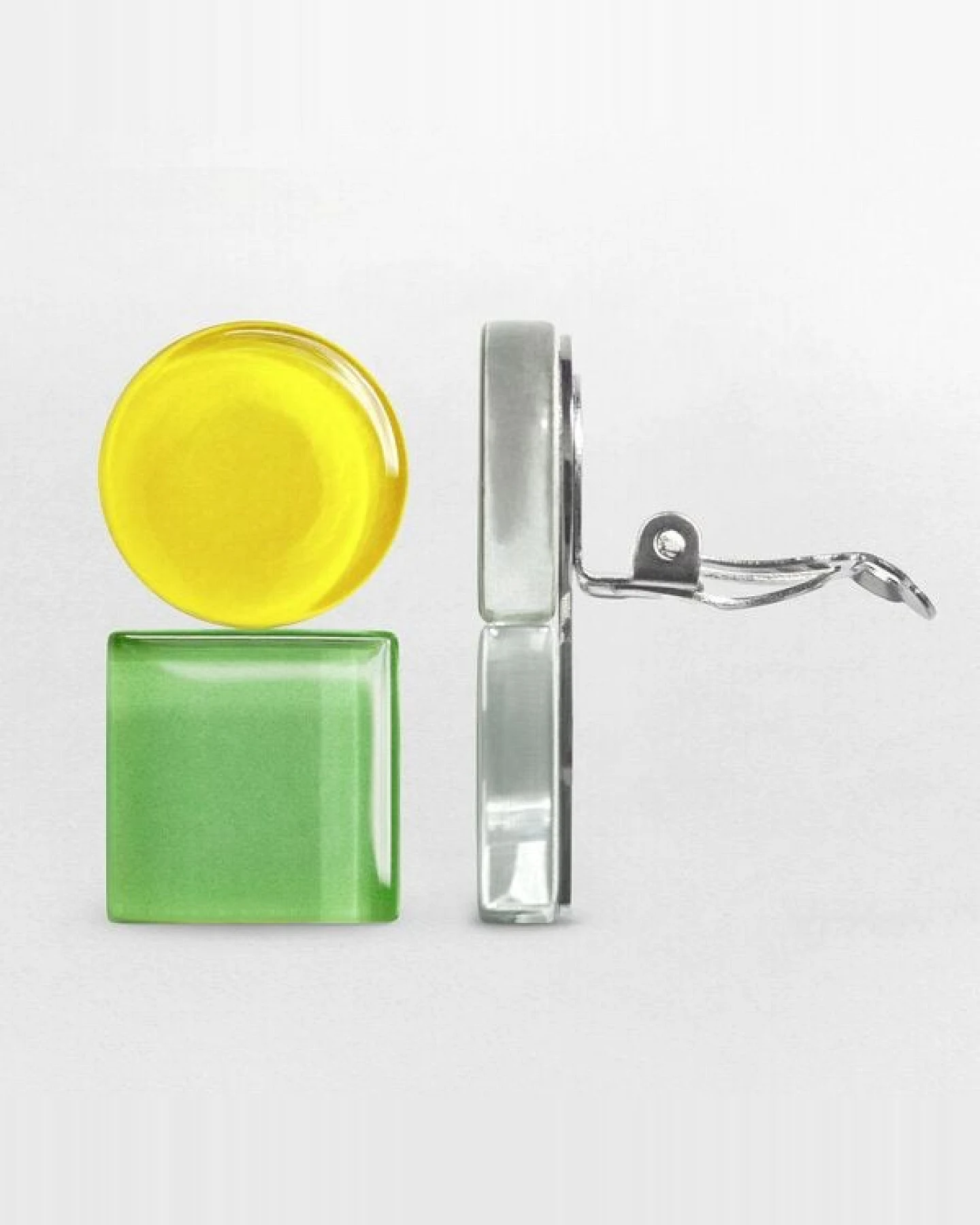 ALEXASCHA Geometrische Clip Ohrringe aus Glas – Ansicht 4